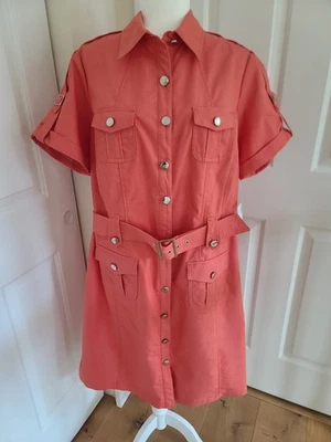 Vestido camisero utilitario Dress Barn nuevo con etiquetas naranja 16W Foto 1 de 4