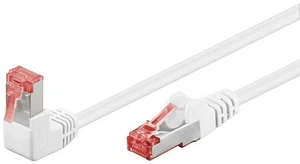 5x CAT 6 Patchkabel 1x 90° gewinkelt, S/FTP (PiMF), Weiß; CAT 6 Patchkabel 1x 90 - Bild 1 von 4