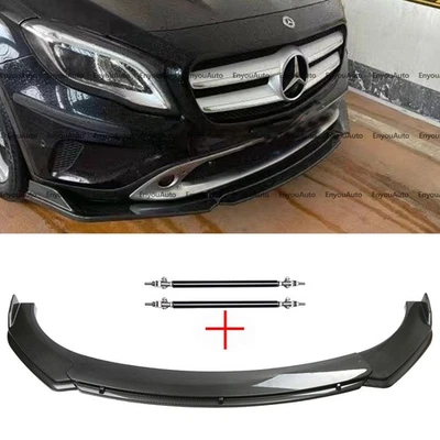 For Mercedes-Benz GLS450 GLS580 Front Bumper Lip Spoiler + Strut Rods Carbon  Foto 1 de 4