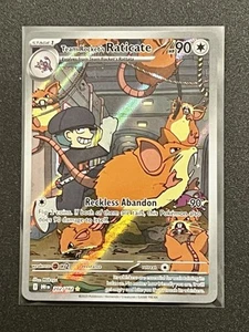 Pokemon Destined Rivals TEAM ROCKET'S RATICATE Illustration Rare 202/182 - Picture 1 of 2
