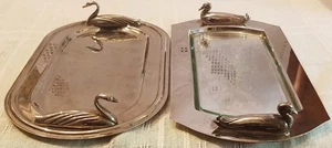 2 Foie Gras Serviertabletten, verchromtes Metall , Frankreich, 1960er - Bild 1 von 5