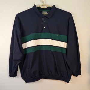 Vintage Members Only Sweatshirt Men 4XL Blue Colorblock Polo Collared Waistband - Picture 1 of 8