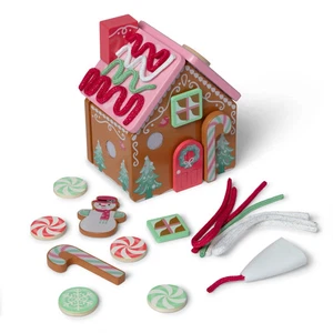 Weihnachten Lebkuchenhaus rosa Spielset Melissa & Doug Holz wiederverwendbar 38 Teile - Bild 1 von 18