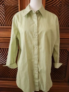 Blusa Top Mujer Talla L LIZ CLAIBORNE Lizwear Verde Manga 3/4 Abotonada - Imagen 1 de 8