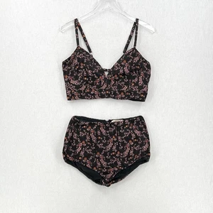 Etro Floral Seidenmischung Bralette und Bloomers Short Set 46 44 schwarz Blumenmuster - Bild 1 von 19