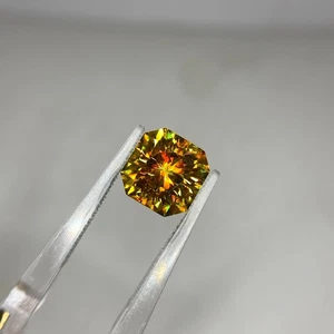 3,64 ct herausragender natürlicher Edelstein Smaragdschliff Pakistan gelbe Sphene - Bild 1 von 18