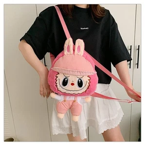 Labubu The Monster Plüsch Figur Rucksacke Tasche Bag BACK PACK 36x27x7cm Pink - Picture 1 of 15