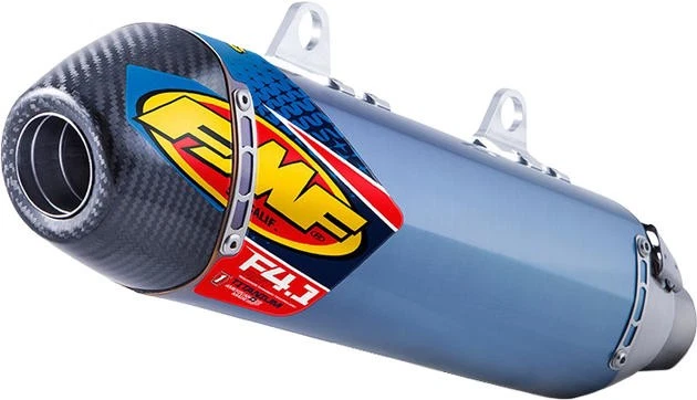FMF Factory 4.1 RCT Titanium SL Slip-On Muffler Blue #045561 KTM/Husqvarna - Image 1 of 1