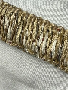 3 7/8 yards BRUSH FRINGE 1.5" - tan ivory multi - Upholstery Pillow Fabric Trim - Picture 1 of 4