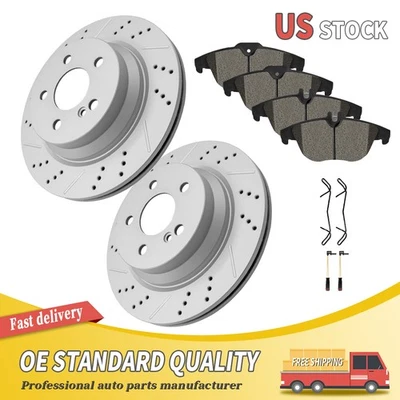 Pastilla de rotor de freno trasera perforada para Mercedes-Benz GLK350 GLK250 E350 2010 2011-2015 Foto 1 de 4