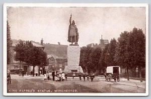 Postcard King Alfred's Statue Winchester England - Picture 1 of 2