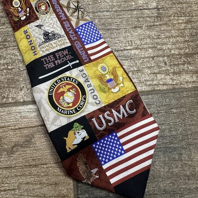 Alas de Águila USMC Cuerpo de Marines de los Estados Unidos Hombres Corbata de Cuello Semper Fi Patriótica Foto 1 de 4