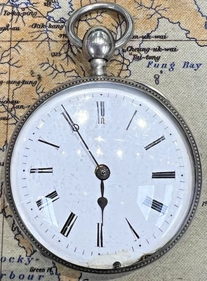 Reloj Bolsillo Vintage Silver Verge Fusee 1/4 Repetidor 1/4 Repetición Funcionando Foto 1 de 4