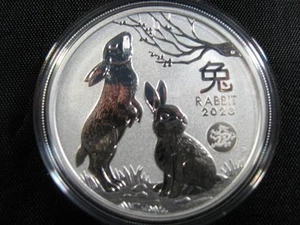2023 .999 1 oz. Silver Year of the Rabbit Perth Mint Sealed W/ DRAGON PRIVY - Picture 1 of 7