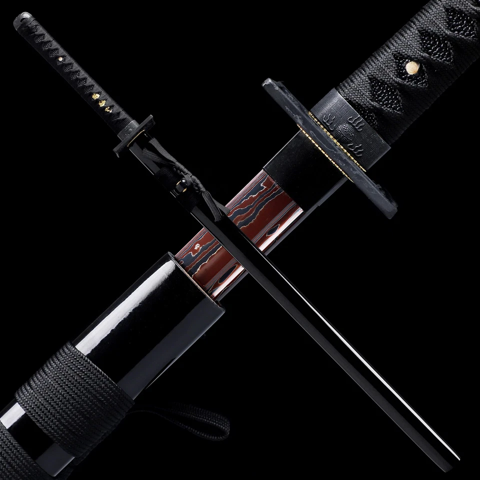 Espada Ninja Hoja Roja Japonesa Samurai Katana Plegable Acero Dragón Cuadrado Foto 1 de 4