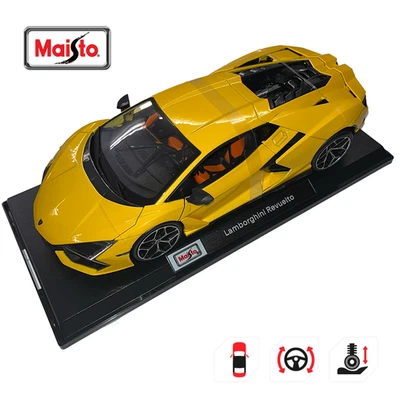 Lamborghini Revuelto Maisto Escala 1:18 Diecast Modelo Coche Amarillo Naranja Interior Foto 1 de 4