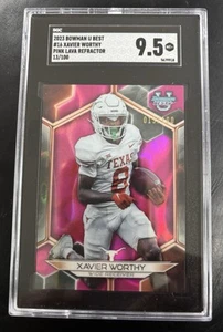 2023 BOWMAN UNIVERSITY BEST #16 XAVIER WORTHY PINK LAVA REFRACTOR 13/100 SGC 9.5 - Picture 1 of 2
