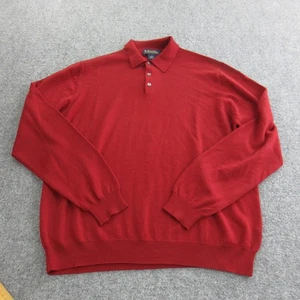 Brooks Brothers Pullover Herren Large rot extrafeine italienische Merinowolle Polo - Bild 1 von 7