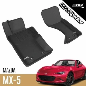 2016-24 Mazda Miata MX5 / 2017-18 Fiat 3D MAXpider All-Weather Floor Mats -Black - Picture 1 of 9