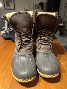 COSÌ CALDO! Stivali uomo Bean misura 11W - 10" foderati in shearling pelle ruvida - Foto 1 di 7