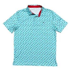 Vineyard Vines Performance Surfing Santa All Over Print Golf Polo Shirt Mens M - Bild 1 von 8