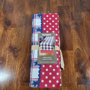 Pier 1 Import Tischläufer Farbe Weiß Blau Rot - Bild 1 von 4