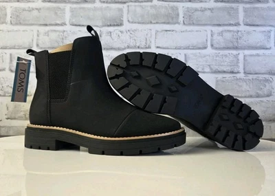 Nuevo con Caja TOMS Skylar Botas Pull On Punta Redonda Negro Nubuck Mujer Talla 8.5 Foto 1 de 4