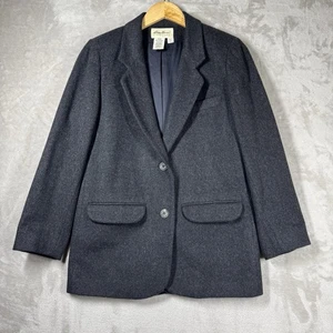 VTG 90s Eddie Bauer Blazer Women’s XS Wool Blend Charcoal Gray Classy Preppy - Picture 1 of 14