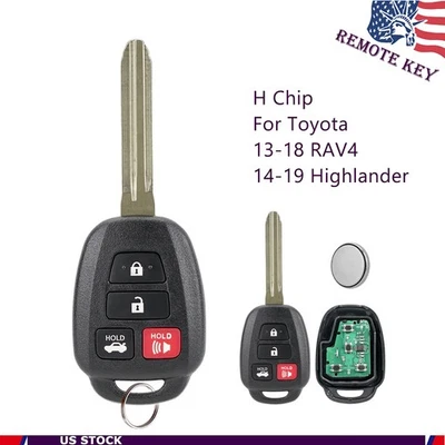Llavero remoto para Toyota Rav4 Highlander 2014 2015 2016 2017 2018 GQ4-52T H Foto 1 de 4