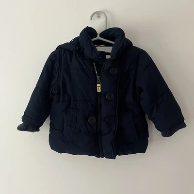 GAP Baby Puffer Jacket Kids 12-18 Months Nautical Navy Blue Soft - Image 1 of 4