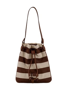 MIU MIU Brown Striped Pouch New & Authentic - Picture 1 of 4