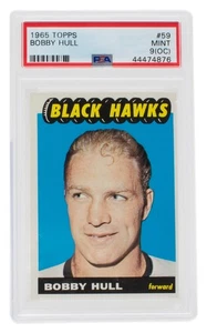 Tarjeta de hockey Bobby Hull 1965 Topps #59 Chicago Black Hawks PSA como nueva 9 OC - Imagen 1 de 2