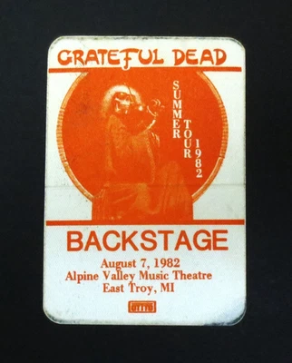 Grateful Dead Backstage Pass Alpine Valley WI 8/7/82 8/7/1982 Dick's Picks 32 GD Foto 1 de 4