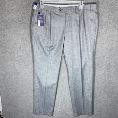 Мужские брюки Ralph Lauren размер 40x30 The Comfort Flex светло-серые со складками - Изображение 1 из 4