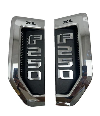 OEM 2017-2022 Ford F-250 Super Duty XL Fender Emblem Logo Pair Chrome LH & RH - Image 1 of 4
