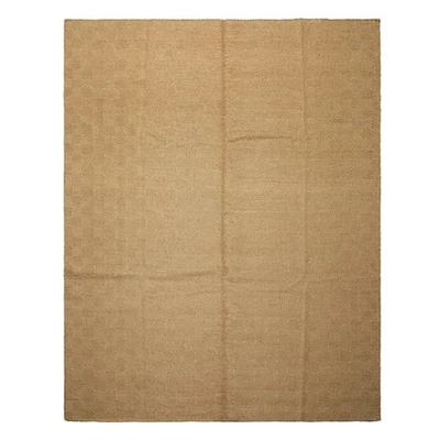 8x10 Hand Woven Wool Gold Kilim Modern Flatweave Textured Geometric Rug - Image 1 of 4