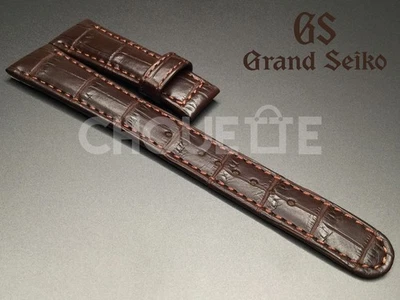 Correa de cuero marrón cocodrilo DEY9AW Grand Seiko 19 mm OEM para SBGM021, SBGR061 Foto 1 de 4
