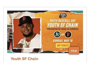 SF Giants Youth Baseball Day Kids Chain May 18th 2025 SGA Necklace New MLB🎁 - Picture 1 of 3