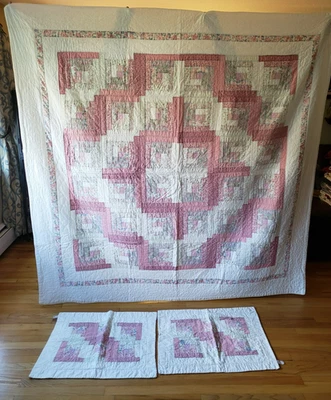 2 almohadas acolchadas a mano estilo cabaña de troncos de retazos vintage ¿ARCO? Foto 1 de 4