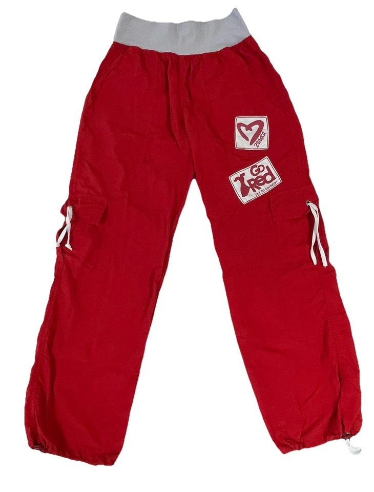 Pantalones de Baile Zumba Go Rojo Por Tu Corazón Edición Limitada Carga Rojo Capri Talla S Foto 1 de 4