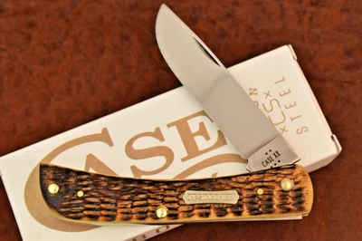 CUCHILLO DE HUESO ROGERS ÁMBAR QUEMADO TOSTADO SODBUSTER JR CARBONO 2025 27356 CASE XX EE. UU. Foto 1 de 4