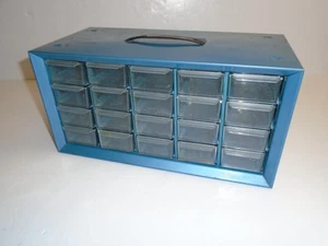 Vintage AKRO-MILS (20) DRAWER METAL PARTS CABINET - No. 20-445 - NO RUST! - Picture 1 of 11