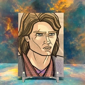 2025 Topps Star Wars ANAKIN SKYWALKER Nick Gribbon Silver Foil Sketch Card 1/1 - Picture 1 of 2