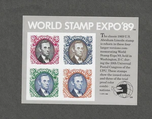 Scott 2433 - 1989 World Stamp Expo Souvenir sheet, Catalog value $ 16.00 - Bild 1 von 1