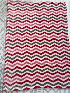 Baby Starters Pink Gray Chevron Stripe Baby Security Blanket Lovey - Picture 1 of 8