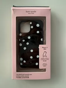 Kate Spade New York Ring Stand Polka Dots Resin iPhone 11 Pro Case, Black - Photo 1 sur 2