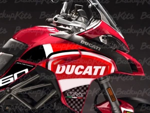 DUCATI MULTISTRADA 1260 GRAPHIC KIT CORSE RED 2018 - 2019 DECALS ADESIVI WORLD - Picture 1 of 7