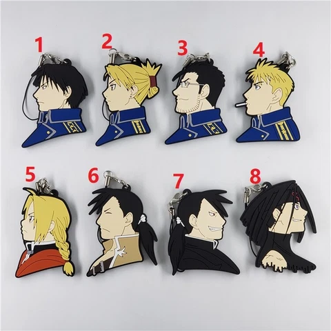Fullmetal Alchemist Rubber Strap Charm Keychain Keyring Roy Edward Riza Maes COS Cover