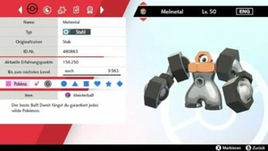 Shiny Melmetal Pokemon Schwert Schild 6DV! + Meisterball Pokerus - Picture 1 of 5