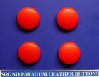 4 Made in USA Scarlet (Candy Apple) color genuine leather covered buttons, 20 mm